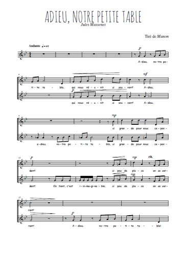 Jules Massenet - Adieu, notre petite table